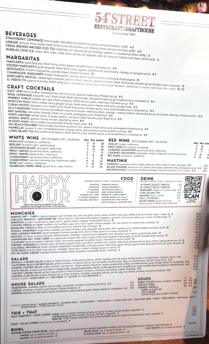 Menu 54Th Street Restaurant & Drafthouse-9